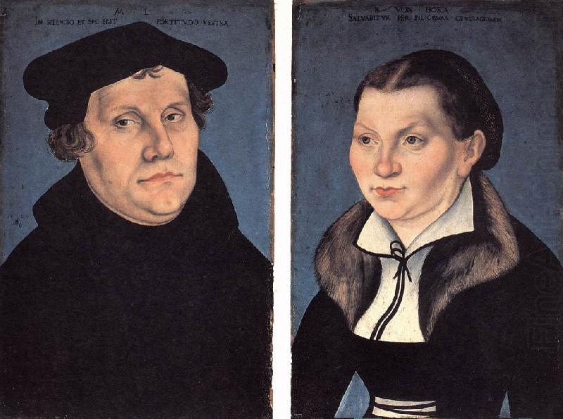CRANACH, Lucas the Elder Diptych with the Portraits of Luther and his Wife df china oil painting image
